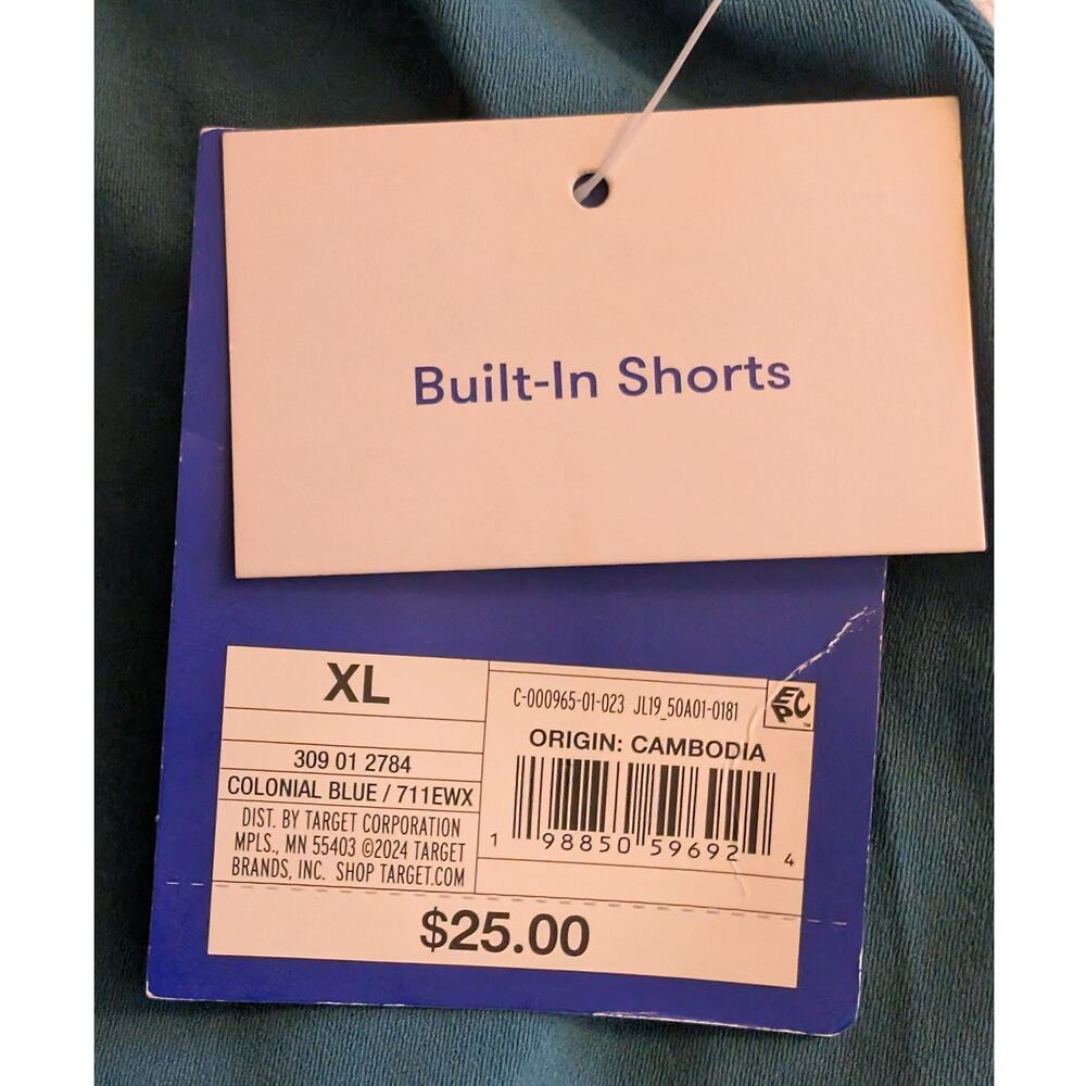 JoyLab High-Rise Crossover Waistband Dark Aqua Skort XL - Picture 8 of 16